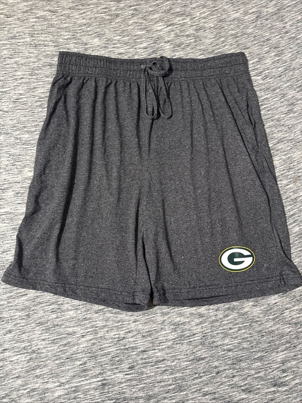 Men's Charcoal Athletic Shorts with Green & Gold Team Emblem